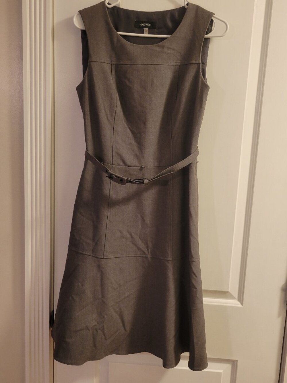 90s Nine West Sleeveless Dress Business Casual Work Office Charcoal Gray